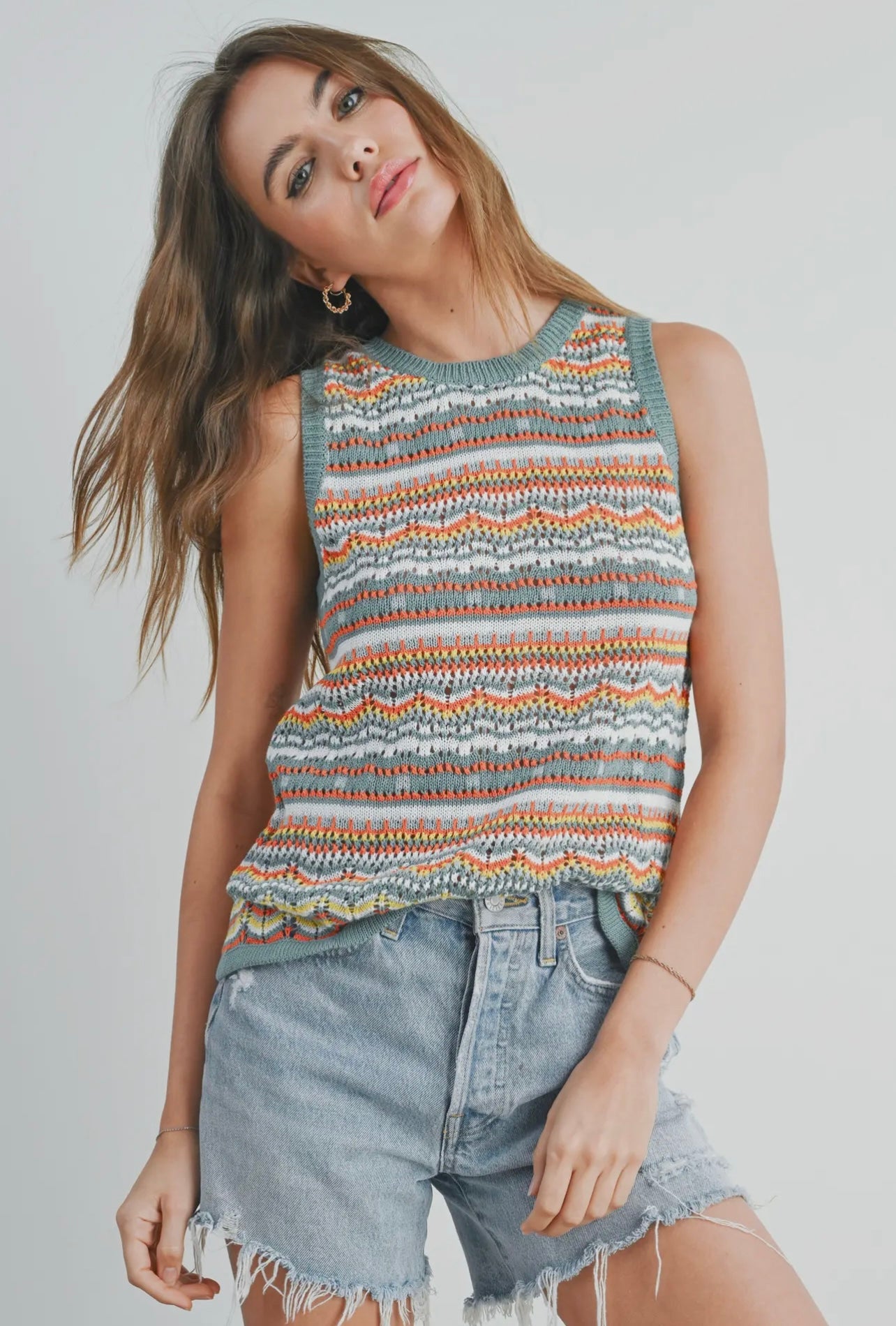 popsicle knit tank top