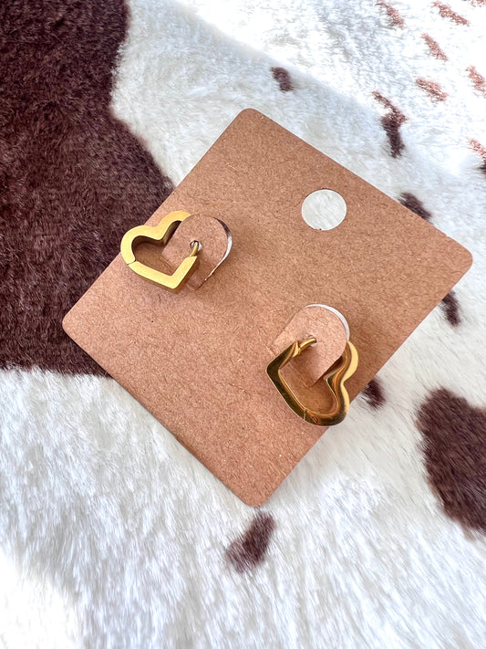 heart huggie earrings